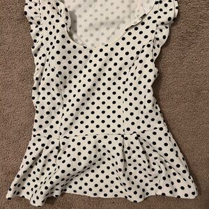 Polka Dot Ruffle Sleeve Top